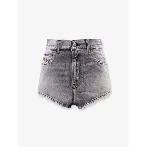 Diesel Women Blue Denim Shorts With A Destroyed Effect